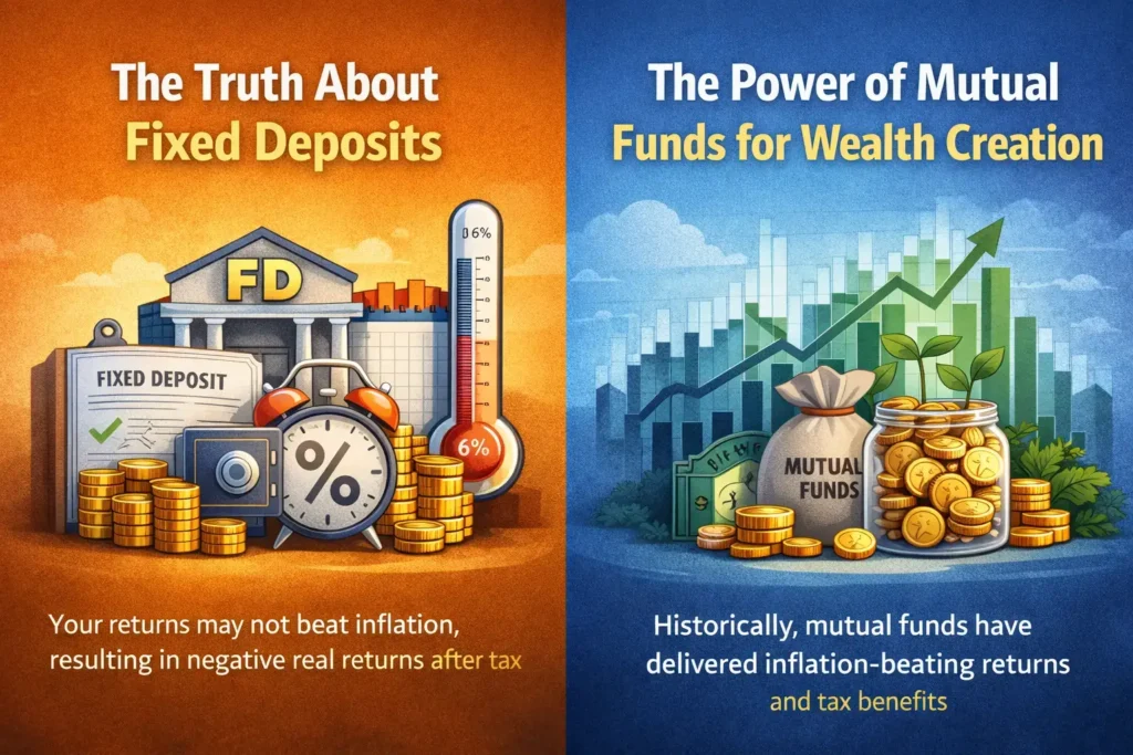 Mutual Fund vs FD: Which Is Better? Complete Guide for 2026 2 Differences of Mutual Fund vs FD