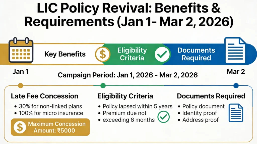 LIC Special Revival Campaign 2026: Revive Lapsed Policies with 30% Late Fee Waiver (Jan-Mar) 2 LIC Special Revival Campaign 2026 लेट फीस में शानदार छूट