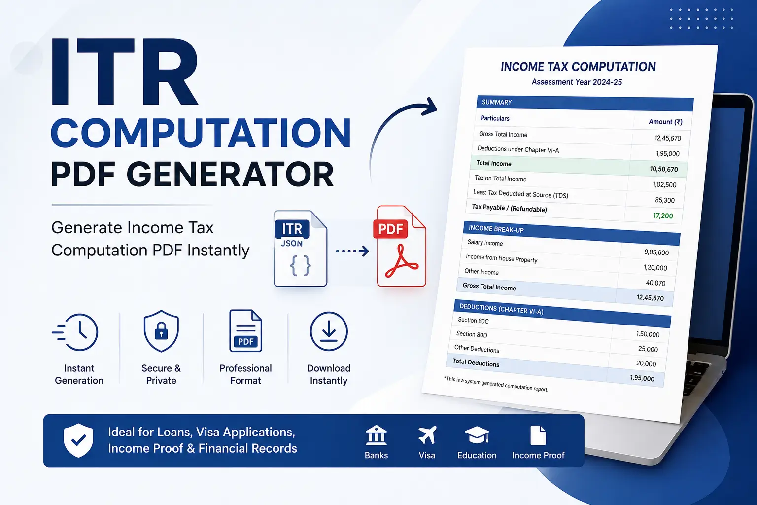 ITR Computation PDF Generator | Generate Income Tax PDF Online 1 ITR Computation PDF Generator